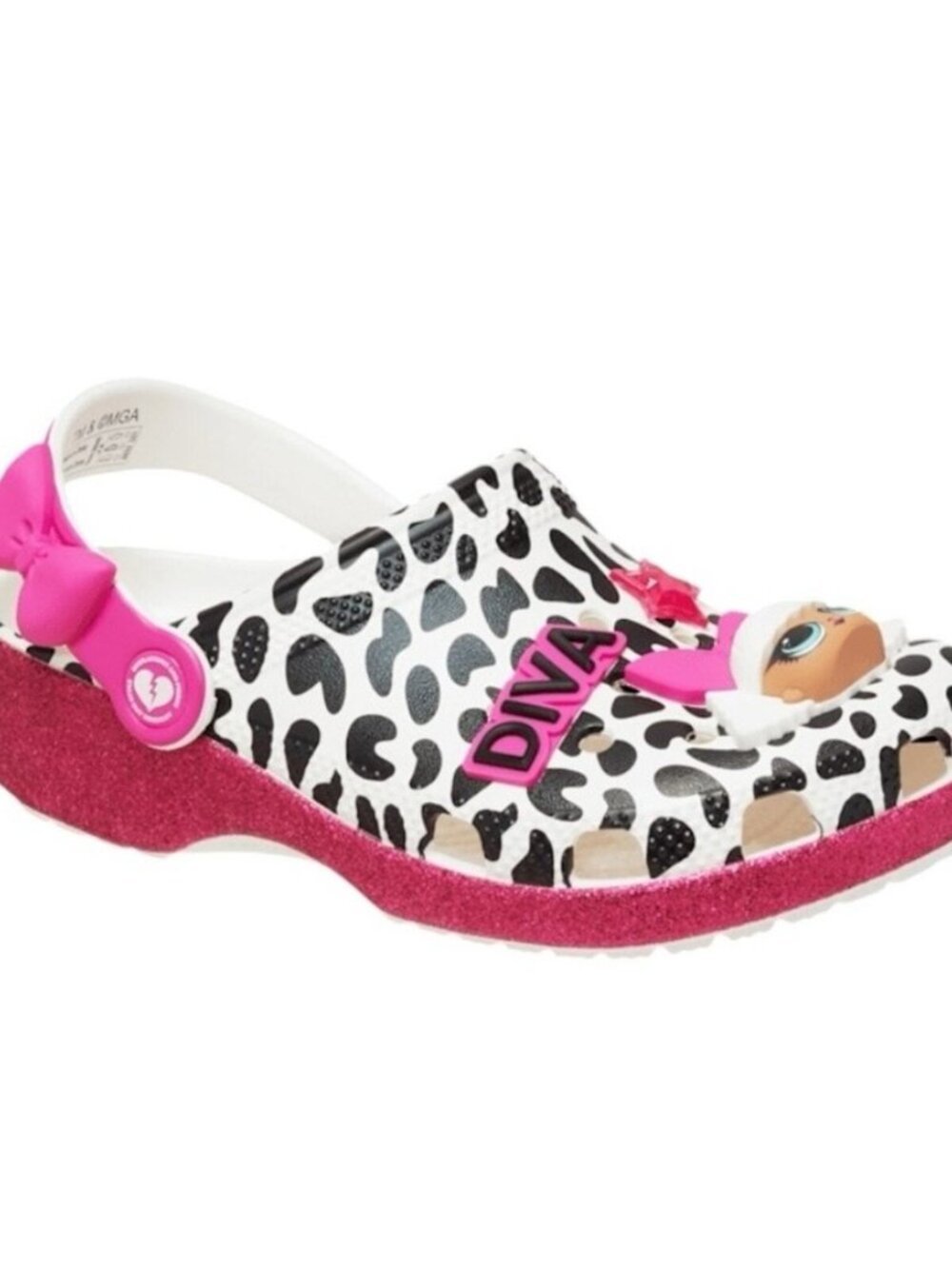 Crocs Girl's Pink Black LOL Surprise DIVA Classic Slip-On Casual Clogs Size 5